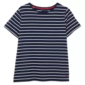 Image of Crew Clothing Womens Breton Tee Navy/White 8