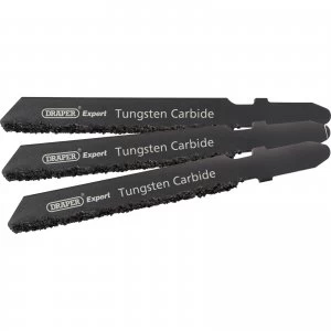 Image of Draper Expert 3 Piece DT130RIFF Tungsten Carbide Jigsaw Blade Set Pack of 3