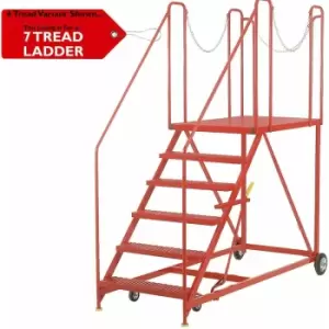 Image of Loops - 7 Tread Wide Truck Dock Loading Stairs Non Slip Platform Vehicle Step Ladder
