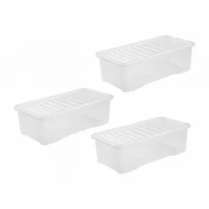 Image of Wham Crystal 62L Box and Lid 4pk Plastic