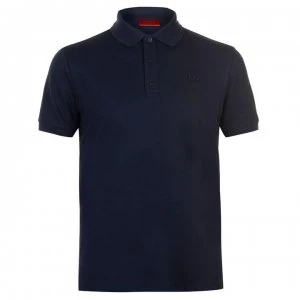 Image of Hugo Boss Donos Short Sleeve Polo Shirt Navy Size L Men