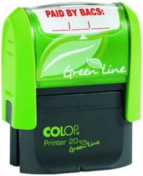 Image of Colop Word Stamp Green Line Paid By Bacs