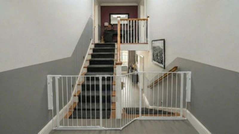 Image of Safetots Two Door Multi Panel Solution For Up And Down Staircases, White, 220Cm Of Length, Includes 2 Door Opening Panels