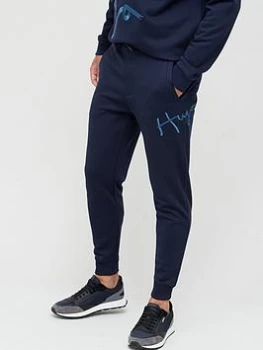 Image of Hugo Boss Dalfie Script Logo Sweatpants Navy Size M Men