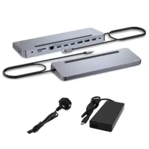 Image of i-tec USB-C Metal Ergonomic 3x 4K Display Docking Station with Power Delivery 100 W + Universal Charger 100 W