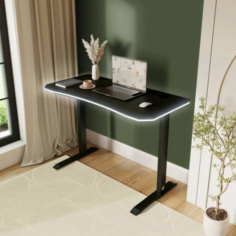 Image of X Rocker Xr Living Oka 140Cm Office Desk With Wireless Charging - Black Ash