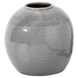Image of Hill Interiors Garda Glazed Tiber Vase in Grey