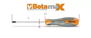 Image of Beta Tools 1297TX Beta MAX Torx Screwdriver T8 x 60mm 012970008