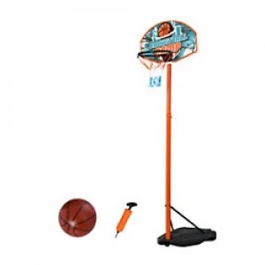 Image of HOMCOM Kids Freestanding Metal Basketball Hoop w/ Ball Orange