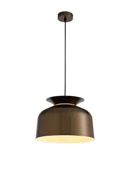 Image of Single Ceiling Dome Pendant, Adjustable E27, Antique Bronze