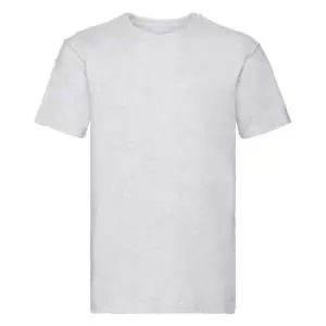 Image of Fruit Of The Loom Mens Super Premium Short Sleeve Crew Neck T-Shirt (3XL) (Ash Grey)