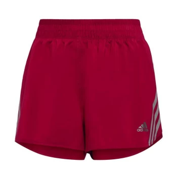 Image of adidas Run Icons 3-Stripes Running Shorts Womens - Legacy Burgundy