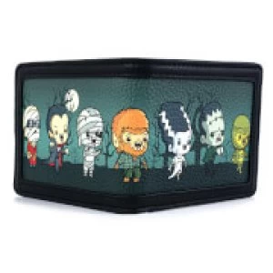 Image of Loungefly Universal Monsters Chibi Aop Bi-Fold Wallet
