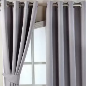 Image of Homecapes Grey Herringbone Chevron Blackout Curtains Pair Eyelet Style, 90x72'
