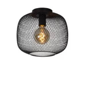 Image of Mesh Vintage Flush Ceiling Light - Ø30cm - 1xE27 - Black
