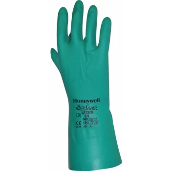 Image of LA132G Nitri Guard Flocked 13' Green Gloves Sz. 9 - Honeywell North