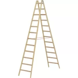 Image of Hymer 71410 Timber Double Sided Step Ladder 2 x 12 Tread