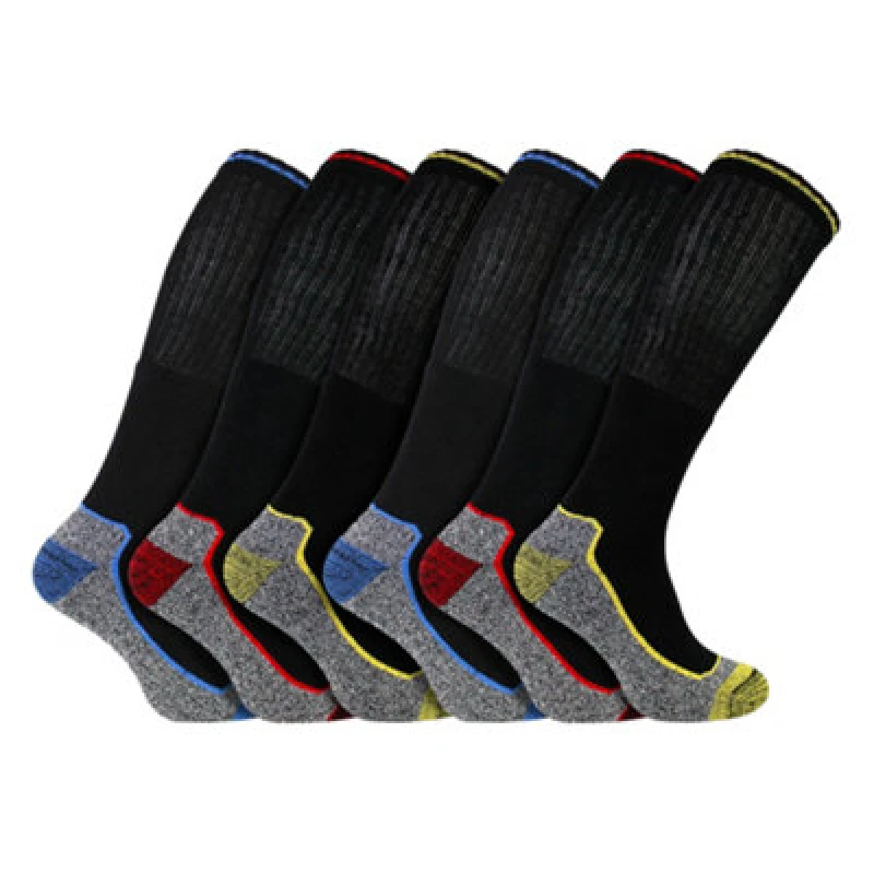 Image of Sock Snob Sock Snob Men Knee High Bamboo Work Socks for Steel Toe Boots Anti Sweat Heavy Duty in Mid Blue Size: 6-11 Mid Blue 6-11 Male 5056632623