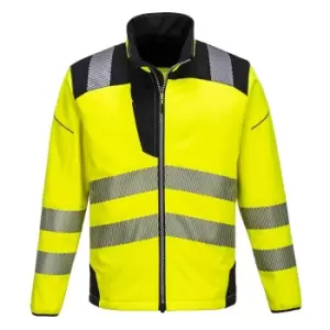 Image of Portwest Mens PW3 Hi-Vis Soft Shell Jacket (M) (Yellow/Black)