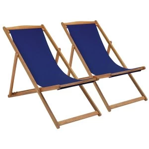 Image of Charles Bentley Foldable Deck Chairs Pair