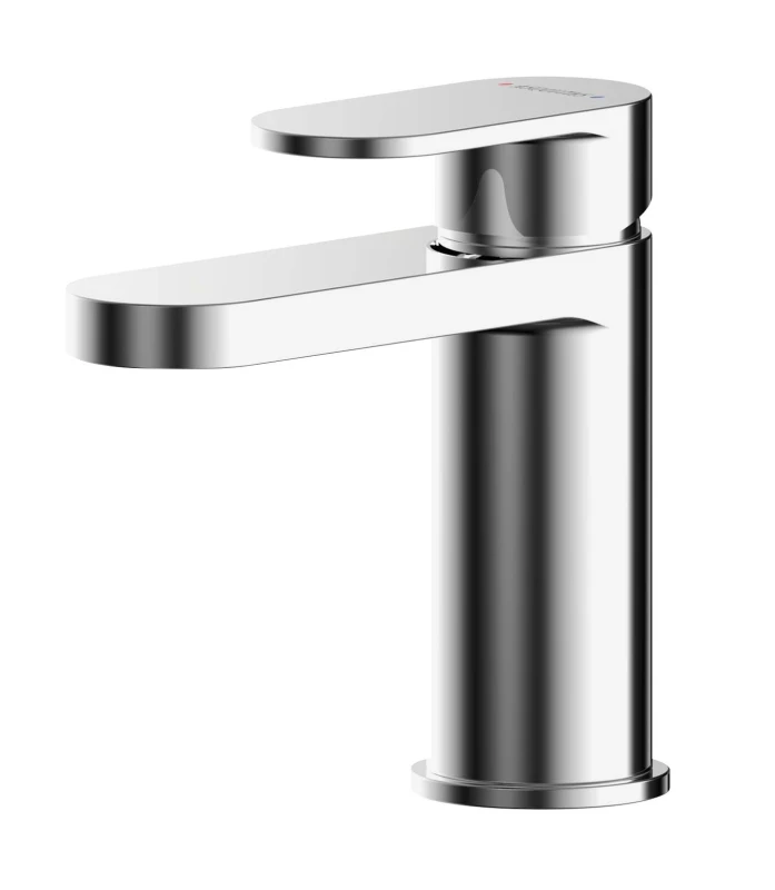 Image of Balterley Round Mini Mono Basin Mixer Tap Push Button Waste Chrome Silver unisex