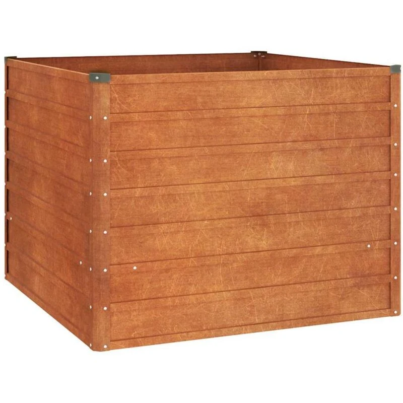Image of vidaXL Garden Raised Bed Rusty 100x100x77cm Corten Steel, Brown 151948