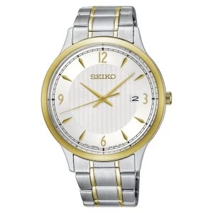 Image of Seiko SGEH82P1 Solar Powered Stainless Steel Watch with White Dial
