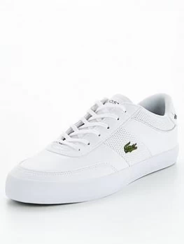 Image of Lacoste Court-Master Leather Trainers - White Size 9, Men