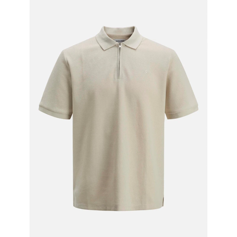 Image of Jack and Jones Austin Zip Polo Mens Moonbeam male M