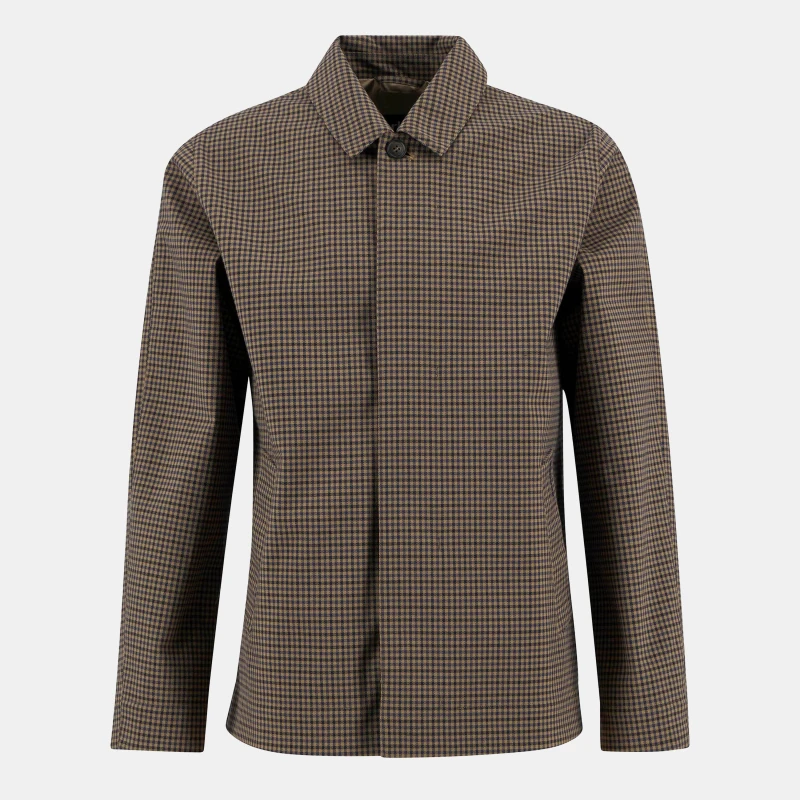 Image of Barbour Mens Short Lorden Showerproof Hip Length Long Sleeve Rain Anorak Stone/Navy male XL