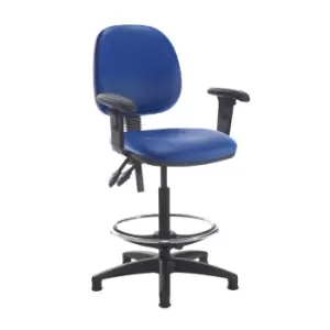 Image of Dams MTO Jota Draughtsmans Chair with Adjustable Arms - Nero Black Vinyl
