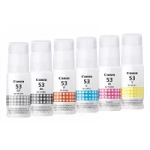 Image of Canon GI-53 Black and Colour Ink Bottle 6 Pack (Original)