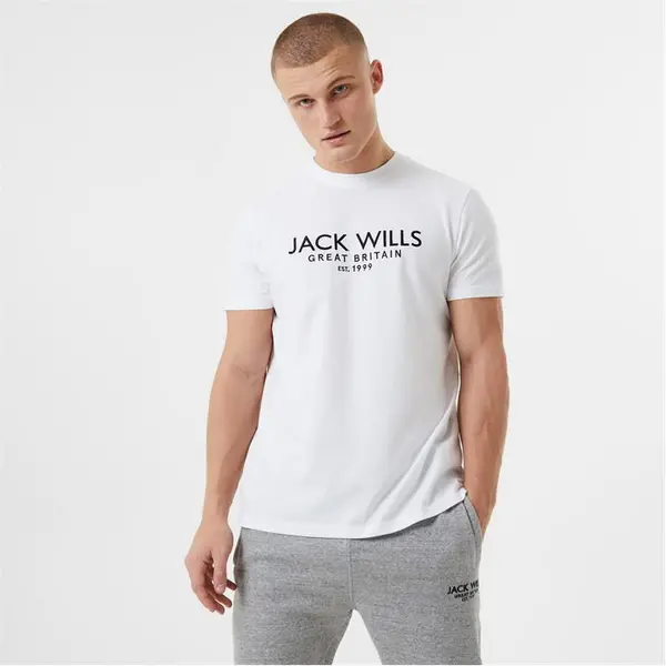 Image of Jack Wills Carnaby Logo T-Shirt - White XL