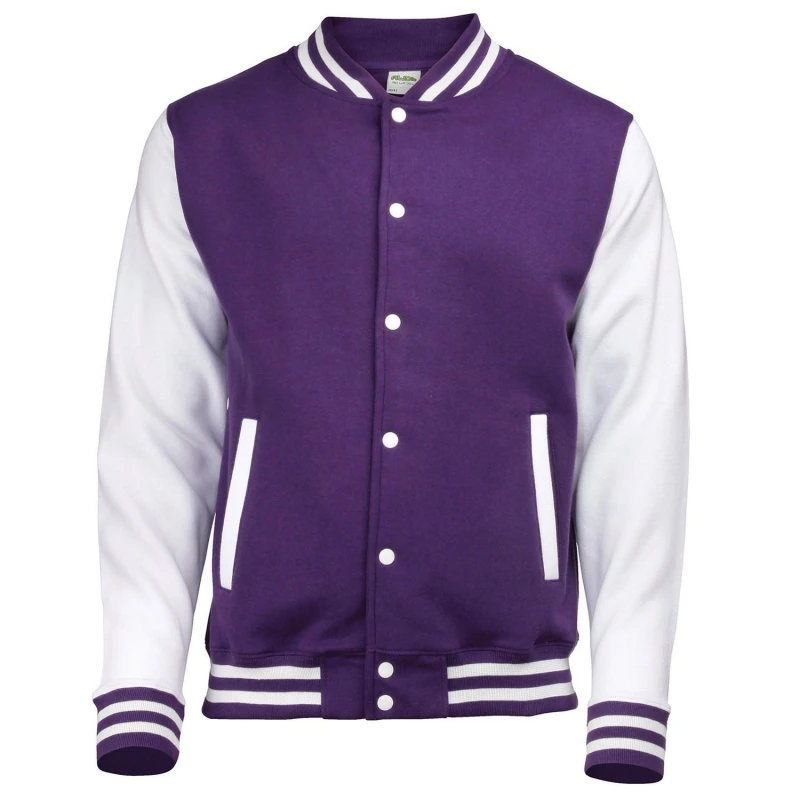 Image of AWDis AWDis Men Varsity Jacket in Purple Size: X-Small Purple XS Male 5063527492258