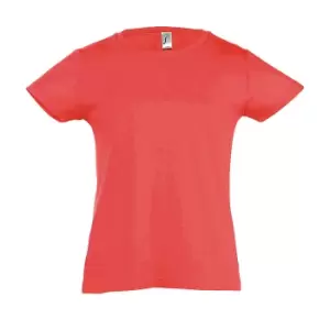 Image of SOLS Girls Cherry Short Sleeve T-Shirt (12yrs) (Coral)