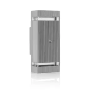 Image of Auraglow Thruxton Large Up and Down Daylight Sensor Light w/ Cool White Bulb - Silver