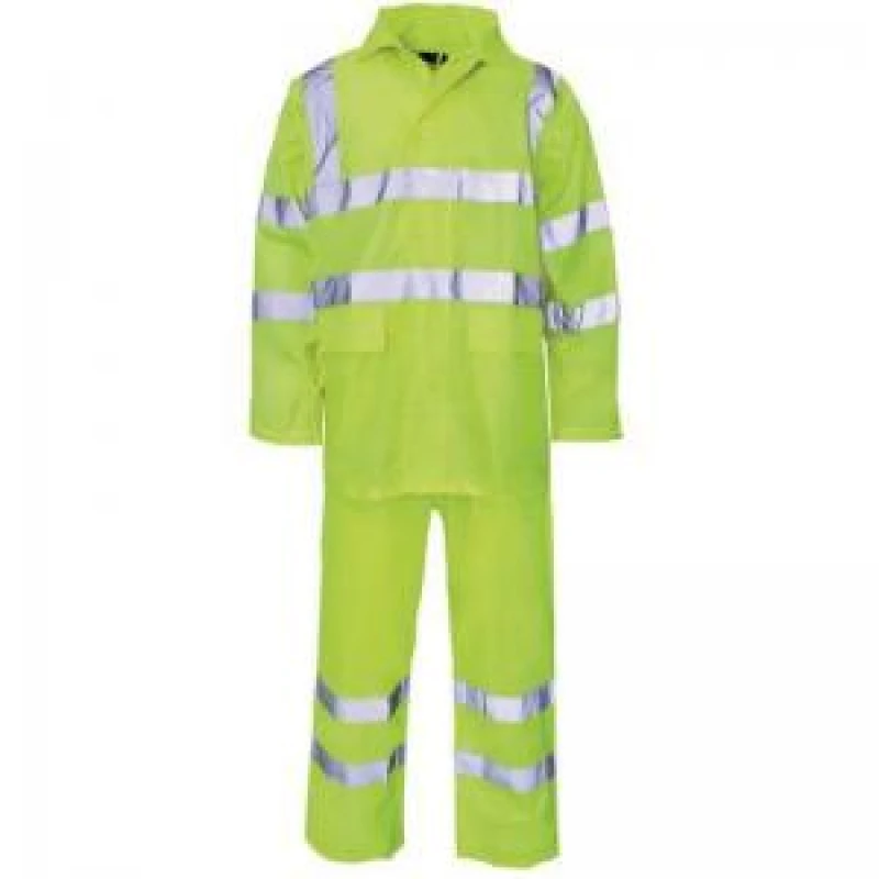 Image of ESE Direct Hi-Vis Yellow 2 Piece Rainsuit with Concealed Hood - Size 2x Extra Large 432472 Hi Vis Clothing