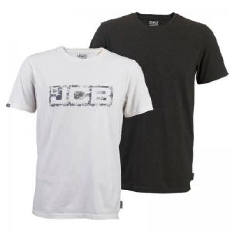 Image of JCB Essential Twin Pack Grey & White T - Shirts M