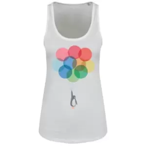 Image of Grindstore Womens/Ladies Penguin & Balloons Vest Top (L) (White)