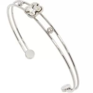 Image of Ladies Karen Millen Silver Plated Art Glass Flower Bangle