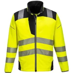 Image of Portwest Mens PW3 Hi-Vis Soft Shell Jacket (S) (Yellow/Black) - Yellow/Black