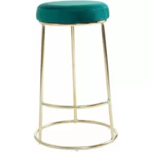 Image of Manhattan Green Velvet Bar Stool - Premier Housewares