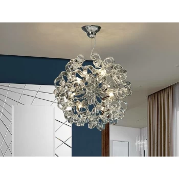 Image of Schuller Nova - 8 Light Crystal Ribbon Ceiling Pendant Chrome, G9