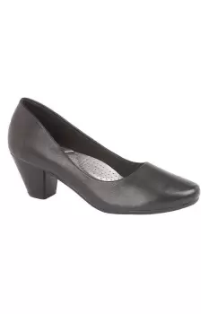 Image of PU Leather Plain Court Shoe (45mm Heel)