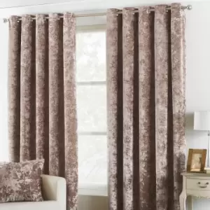 Image of Verona Oyster Velvet Eyelet Curtain Brown and Grey