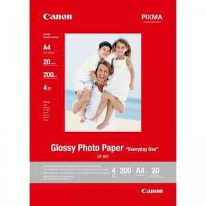 Image of Canon A4 Glossy Photo Paper (Microporous coating for fast ink absorpt