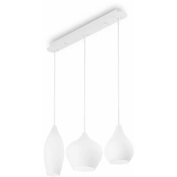 Image of Ideal Lux Lighting - Ideal Lux Soft - 3 Light Hanging Ceiling Pendant Light White, E14