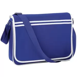 Image of Bagbase Retro Adjustable Messenger Bag (12 Litres) (Pack Of 2) (One Size) (Bright Royal/White)