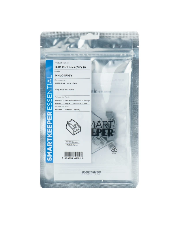 Image of Smartkeeper MNL04P1GY port blocker RJ-11 Grey