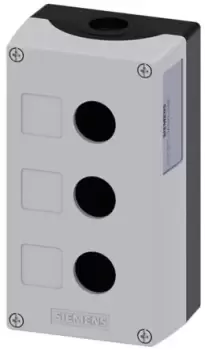 Image of Siemens Grey Plastic SIRIUS ACT Push Button Enclosure - 3 Hole 22mm Diameter